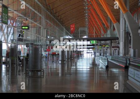 COVID-19 DESERTED AIRPORT TERMINALS Stock Photo