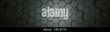 hexagons grey, background texture, 3d illustration, 3d rendering Stock Photo