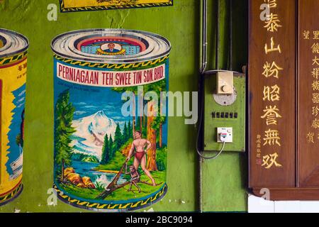 Ipoh, Perak / Malaysia - july 22 2010 : walls of a Chinese tea