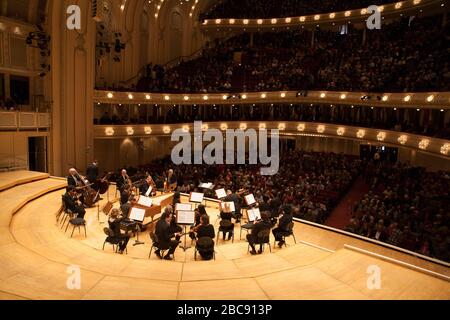 Inside Orchestra Hall with the Chicago Symphony Orchestra. Stock Photo