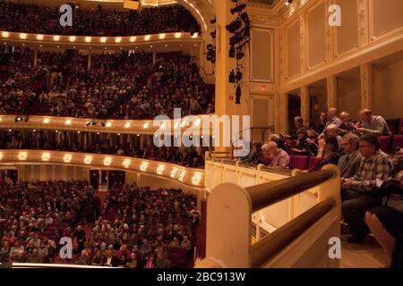 Inside Orchestra Hall with the Chicago Symphony Orchestra. Stock Photo