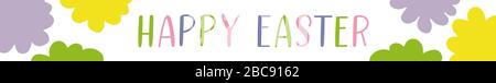 web banner background with Happy Easter quote Stock Vector