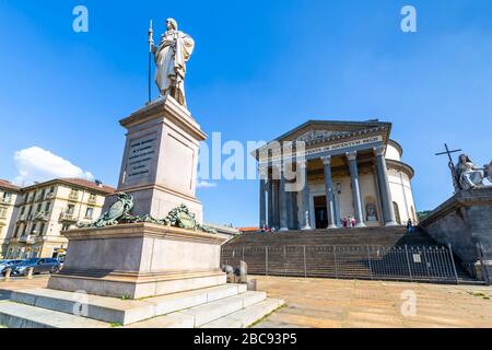 View of Church Gran Madre Di Dio, Turin, Piedmont, Italy, Europe Stock Photo