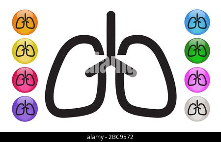 Lungs, medical icon in line style, vector illustration EPS 10 Stock Photo