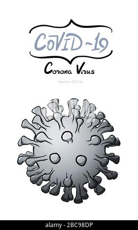 Corona virus hand drawn sketch vector illustration Stock Vector