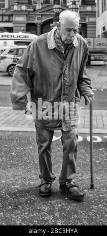 London UK 2nd April 2020, A man walking by Charing Cross under lockdown, Due to Covid 19, Credit: Ian Humphreys Stock Photo