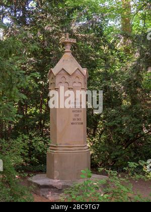 Monument to Kaspar Hauser in the Hofgarten, Ansbach, Middle Franconia, Franconia, Bavaria, Germany Stock Photo