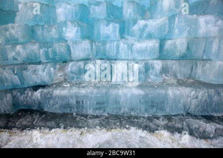 Ice cubes piled up, close-up Stock Photo
