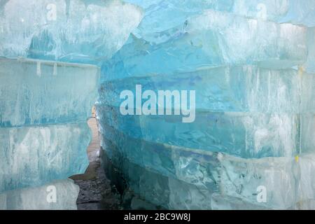 Ice cubes piled up, close-up Stock Photo