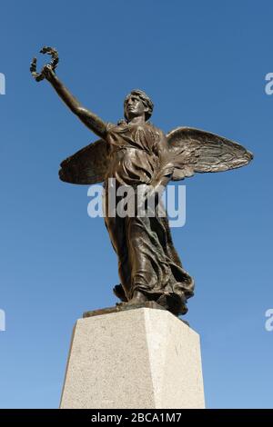 War memorial in the port of Marina di Campodes Tuscan Archipelago, Province of Livorno, Tuscany, Italy Stock Photo