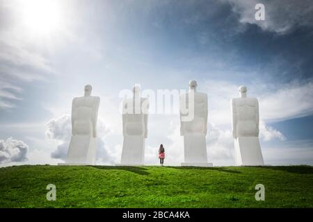 Monument of man by the sea in Esbjerg, Denmark Stock Photo