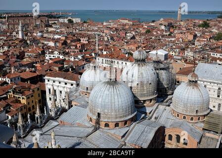 View from Campanile St. Mark's Basilica di San Marco Stock Photo