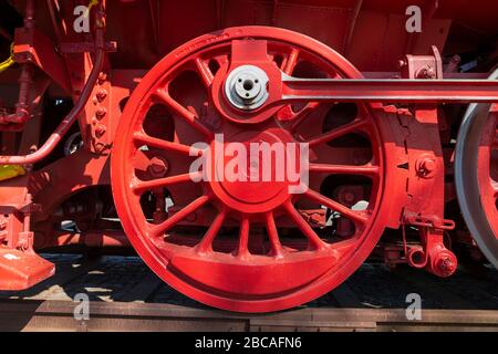 Germany, Lower Saxony, East Frisia, Emden, steam locomotive 043 at the Emder train station. Stock Photo