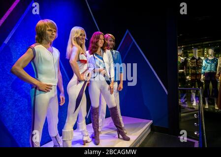 Sweden, Stockholm, Djurgarden, ABBA Museum, museum to the Swedish pop group Abba, wax figures of ABBA Stock Photo