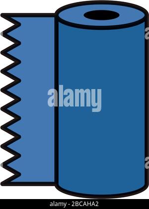 absorbent towels roll flat style icon Stock Vector