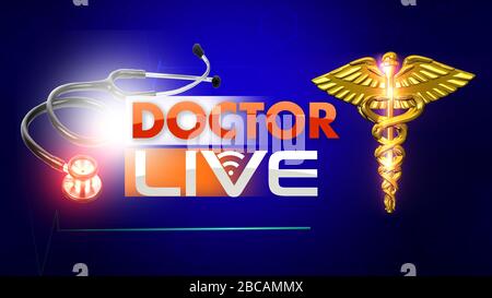 Doctor 3D rendering background is perfect for any type of news or information presentation. The background features a stylish and clean layout Stock Photo