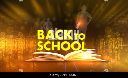 Back to school background is perfect for any type of news or information presentation. The background features a stylish and clean layout Stock Photo