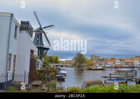 A Beautiful City View Of Haarlem In Amsterdam, Netherlands Stock Photo