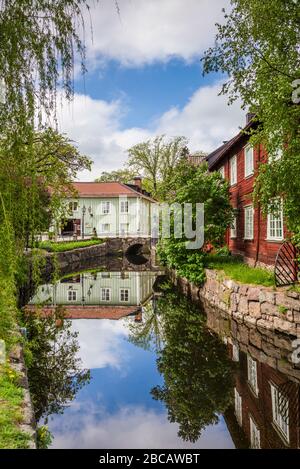 Sweden, Southeast Sweden, Eksjo, village wooden building detail Stock Photo