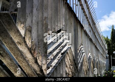 Old White Fence Stock Photo