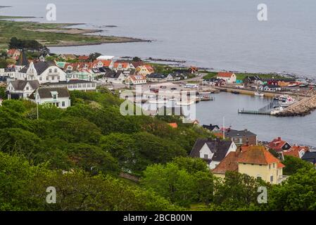 Sweden, Scania, Molle, high angle town view Stock Photo