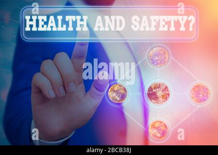 Text sign showing Health And Safety. Business photo showcasing procedures intended to prevent accident in workplace Elements of this image furnished b Stock Photo