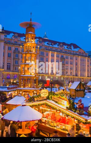 Germany, Saxony, Dresden, Striezel Christmas Market Stock Photo