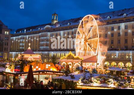 Germany, Saxony, Dresden, Striezel Christmas Market Stock Photo