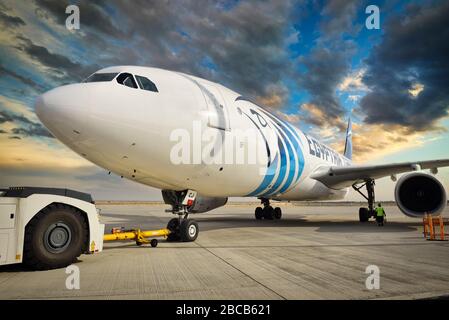 Egypt Air Cargo Airbus A330 Aircraft Stock Photo