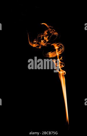 colored smoke shapes with black background Stock Photo