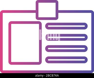 id document linear gradient style icon Stock Vector