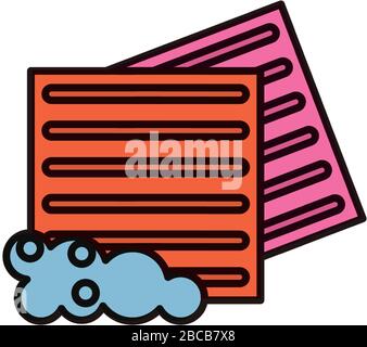 absorbent towels flat style icon Stock Vector