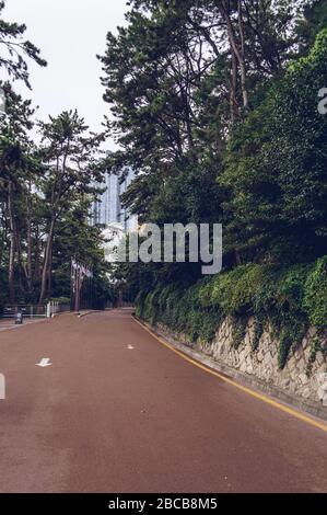 walking area around APEC Naru Park on gloomy day Stock Photo