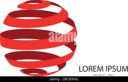 Abstract 3d red logo in vector format. Can be used in branding or different graphic design layouts Stock Vector