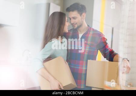 Couple in new home Stock Photo