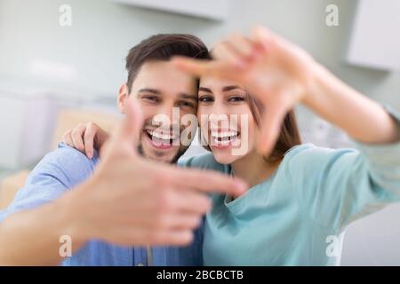 Couple in new home Stock Photo