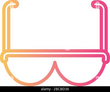 glasses protection laboratory linear gradient style icon Stock Vector