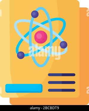atom medical symbol in document detailed style icon Stock Vector