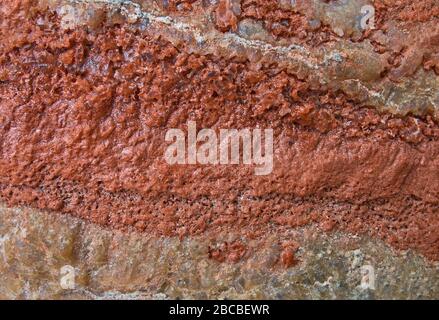 Multicolor fragment of wall in potassium salt mine close up Stock Photo