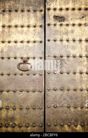 Metallic door in Mosque of Cordoba, Andalusia, Spain. Stock Photo