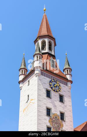 Tower of the Alte Rathaus, Munich, Germany Stock Photo