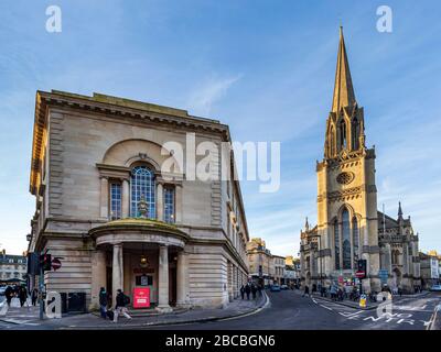 Old Post Office and St Michael's Church, Bath, Somerset, England, Uk Stock Photo