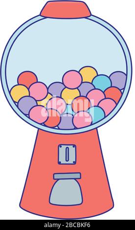 gumball dispenser sweet candy confectionery isolated icon vector illustration Stock Vector