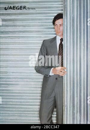 1977 British advertisement for Jaeger men's suits. Stock Photo