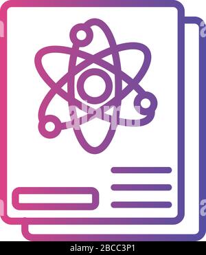 atom medical symbol in document linear gradient style icon Stock Vector