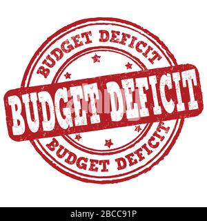 Budget deficit grunge rubber stamp on white background, vector illustration Stock Vector