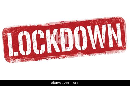 Lockdown grunge rubber stamp on white background, vector illustration Stock Vector