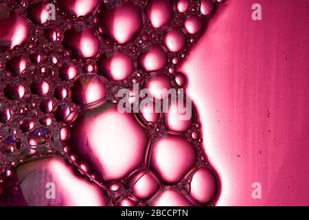 soap bubbles close up, macro, abstract colorful texture background Stock Photo