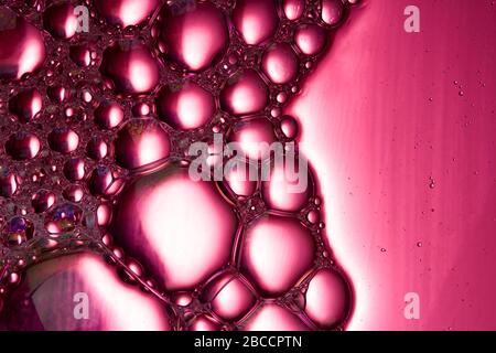 soap bubbles close up, macro, abstract colorful texture background Stock Photo