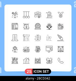 Modern Set of 25 Lines and symbols such as baking, imac, business ...